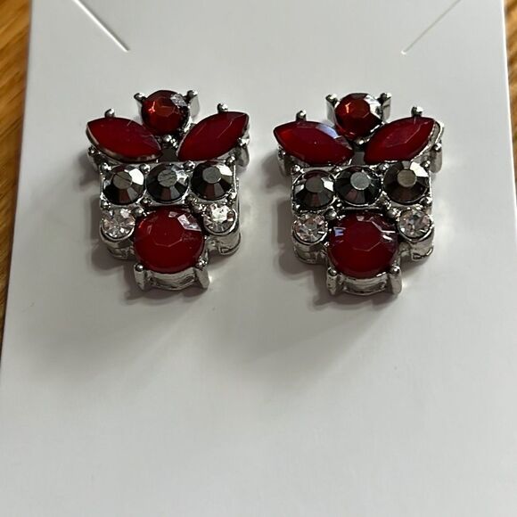 Vintage Unmarked Rhinestone Earrings - Picture 6 of 11